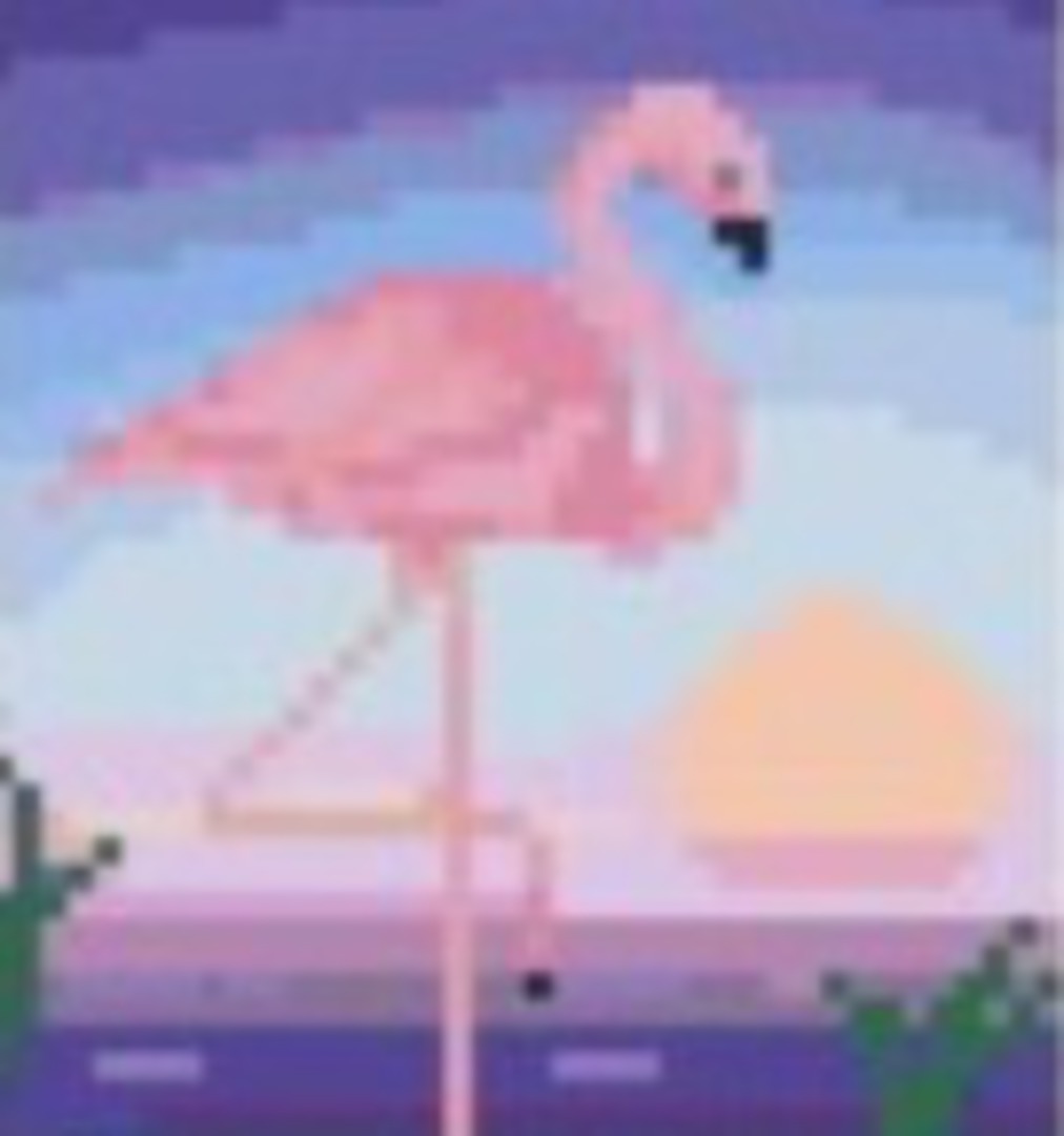 Flamingo One [1] Baseplate PixelHobby Mini-mosaic Art Kit image 0